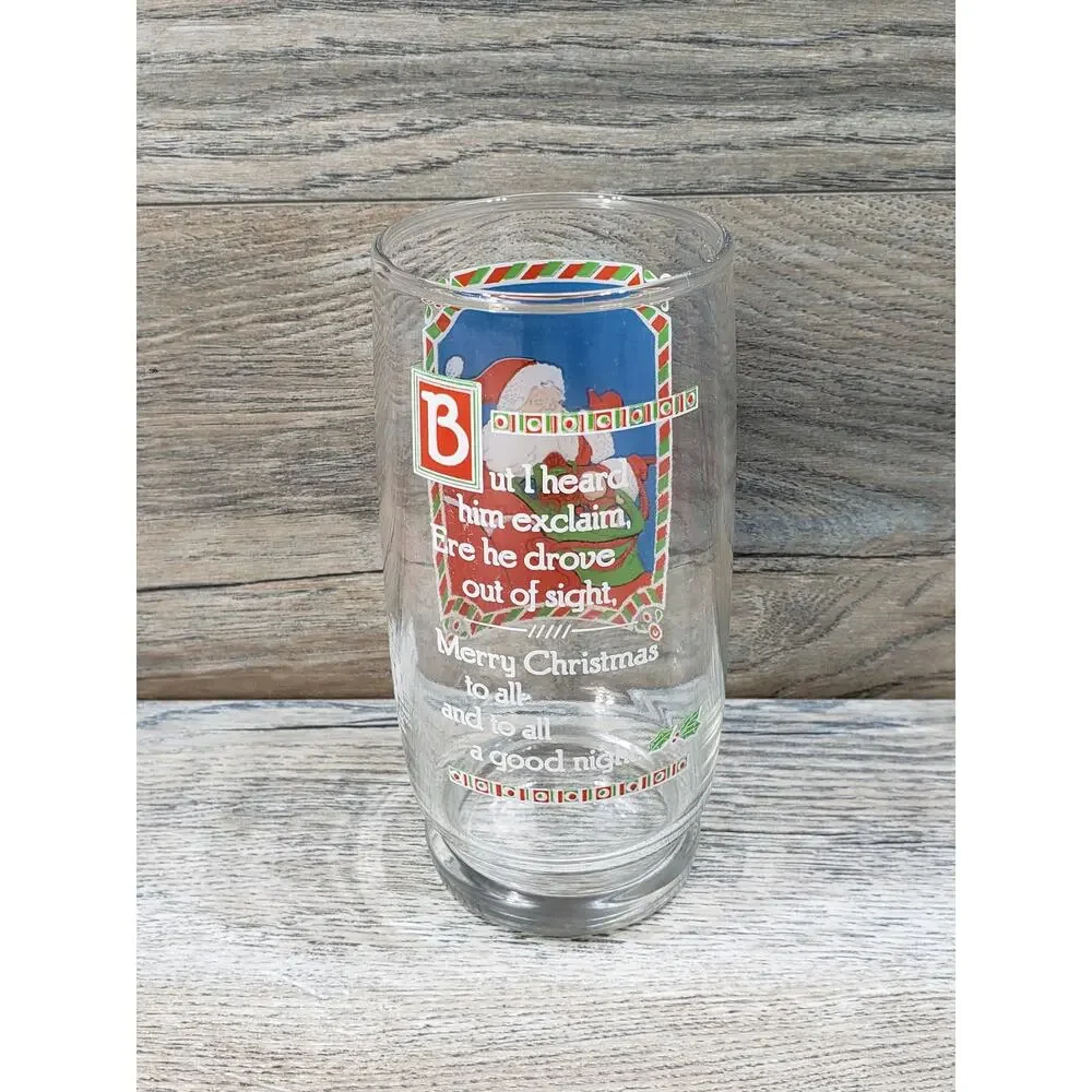Pepsi Santa Claus Holiday Drinking Glass 1982 Christmas Collection